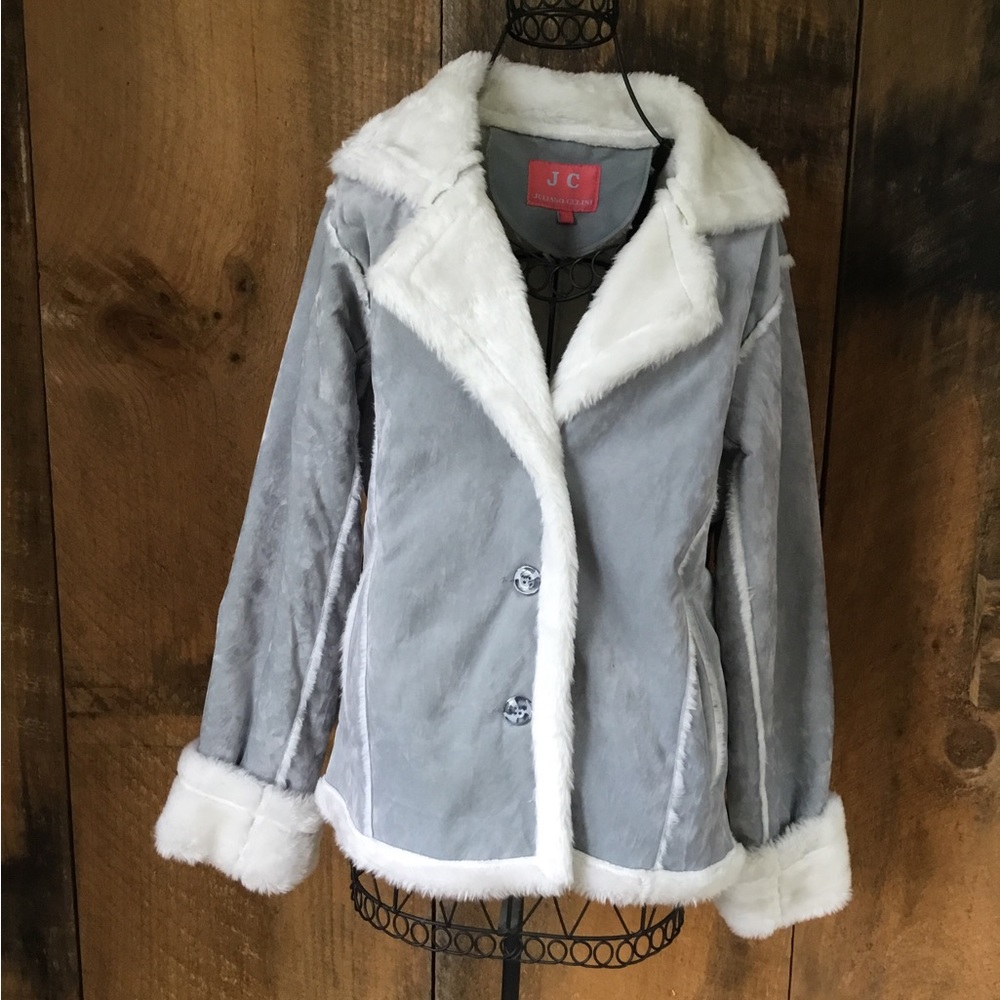 Faux Suede and Shearling Jacket